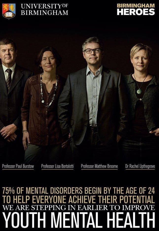 <strong>'We are stepping in earlier to improve youth mental health': Birmingham University has advertised its 'heroic' academic work on mental health despite not having a single policy on the issue across its campus.</strong>