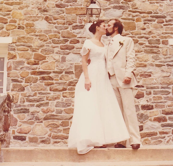 A wedding day kiss. 