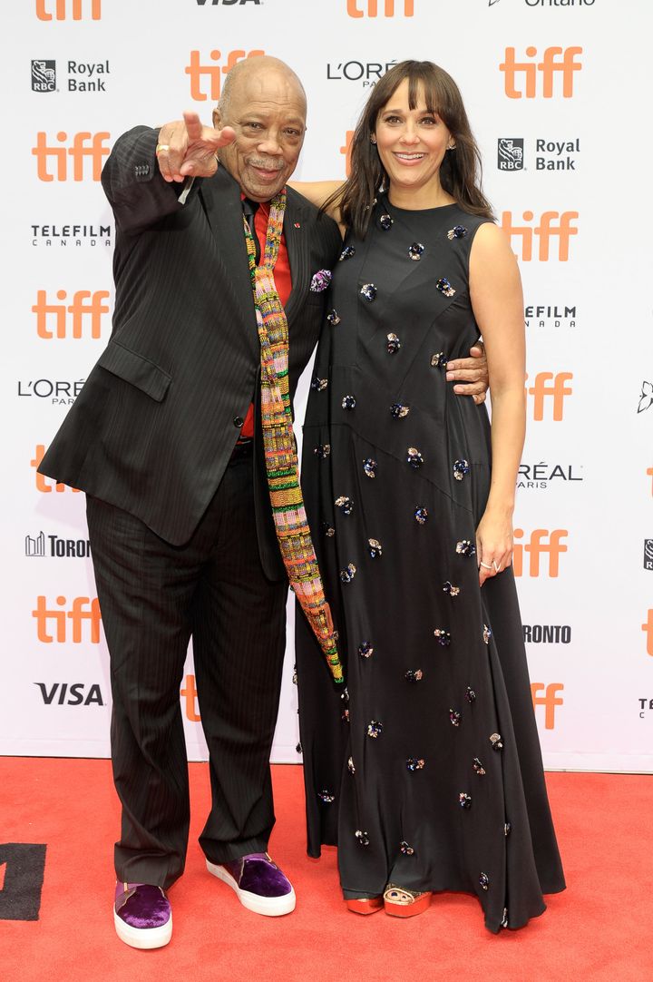 Quincy Jones and Rashida Jones attend the "Quincy" Premiere at the Toronto International Film Festival.