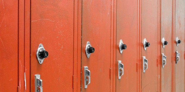 Red High School Lockers