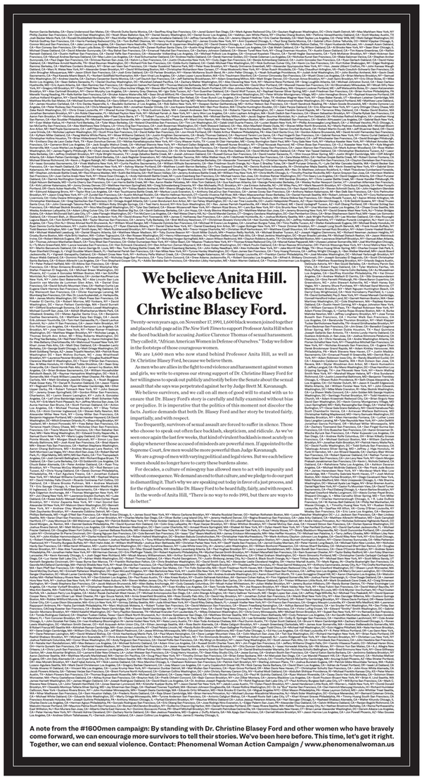 The ad ran in Wednesday's edition of the New York Times. (Scroll all the way down to read the full transcript of the ad.)