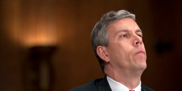 UNITED STATES - April 17 : Education Secretary Arne Duncan during the Senate Appropriations Committee hearing on Labor, Health and Human Services, Education and Related Agencies Subcommittee 'The FY2014 Budget Request for the Education Department.' (Photo By Douglas Graham/CQ Roll Call)