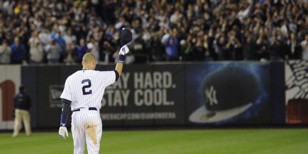 New York Yankees vs. Baltimore Orioles at Yankee Stadium. New York Yankees shortstop Derek Jeter (2) walks off field after last home game before retirement. (Photo By: Corey Sipkin/NY Daily News via Getty Images)