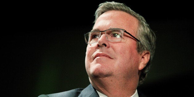 WOODBURY, NEW YORK - FEBRUARY 24: Former Florida Gov. Jeb Bush speaks during a Long Island Association luncheon with LIA President and CEO Kevin S. Law at the Crest Hollow Country Club on February 24, 2014 in Woodbury, New York. Bush is widely seen as a possible presidential contender in 2016. (Photo by Andy Jacobsohn/Getty Images)