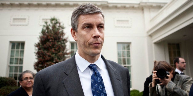 UNITED STATES - MARCH 16: Arne Duncan, U.S. secretary of education, walks away from the media after speaking with urban scho