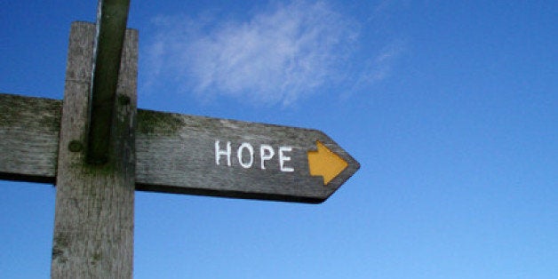 sign pointing to the village of Hope, Derbyshire UK