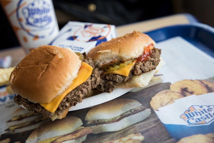 Meatless 'Impossible Sliders' served at a White Castle restaurant in New York City. &nbsp;