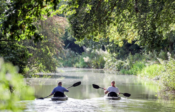 The Basingstoke canal, which runs through the borough of Rushmoor, Hampshire. 