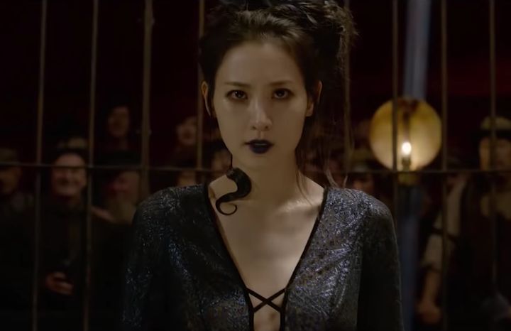 Claudia Kim as Nagini in the trailer