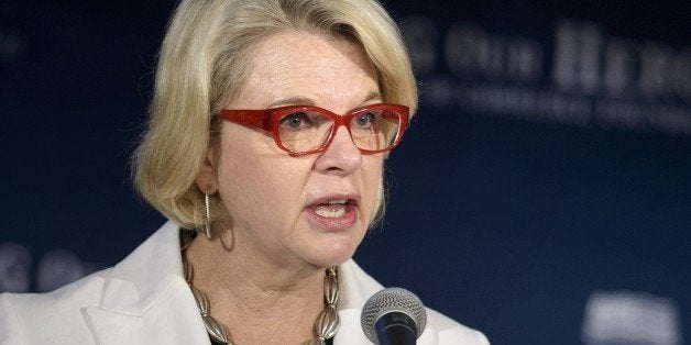 Margaret Spellings, president of the George W. Bush Presidential Center, speaks at the US Chamber of Commerce June 24, 2015 i