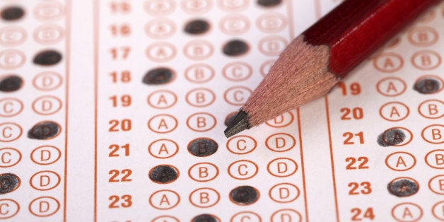 Filled optical form of an examination.