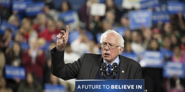 Senator Bernie Sanders, an independent from Vermont and 2016 Democratic presidential candidate, speaks during a campaign event in Seattle, Washington, U.S., on Friday, March 25, 2016. More than halfway through a nomination race that she entered as the clear favorite, Hillary Clinton finds herself deadlocked with Sanders among Democrats. Photographer: Mike Kane/Bloomberg via Getty Images 