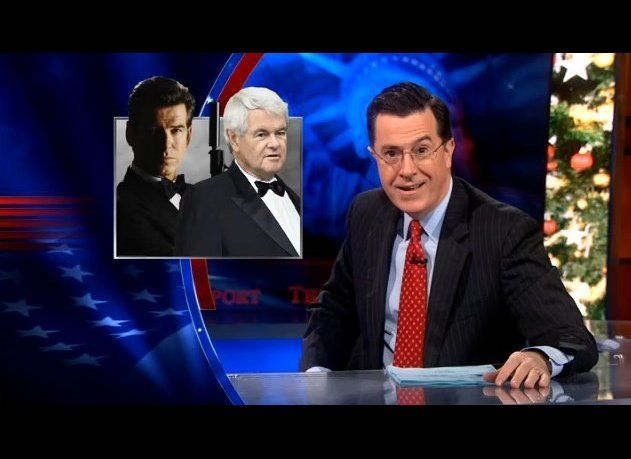 Colbert Report - Newt Gingrich is a Bond Villain