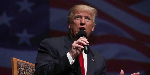 VIRGINIA BEACH, VA - SEPTEMBER 06: Republican presidential nominee Donald Trump speaks during a campaign event September 6, 2016 in Virginia Beach, Virginia. Trump participated in a discussion with retired Army Lieutenant General Michael Flynn. (Photo by Alex Wong/Getty Images)