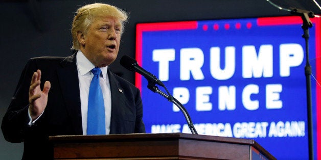 Republican presidential nominee Donald Trump speaks at a rally with supporters at High Point University in High Point, North