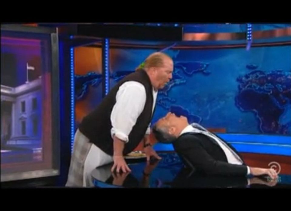 Daily Show - Mario Batali Regurgitates Into Jon Stewart's Mouth