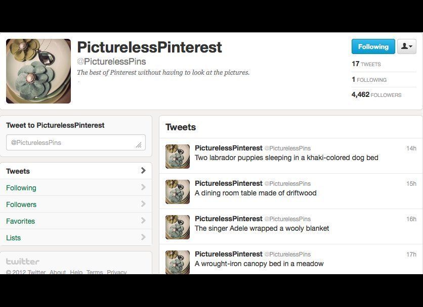 Pictureless Pinterest