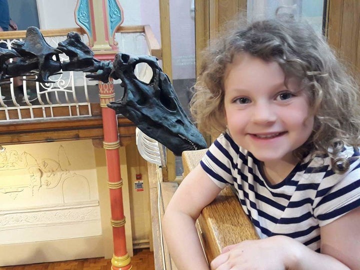 Cora loved meeting Dippy the Diplodocus.