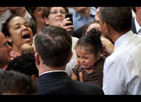 Barack Soothes Baby
