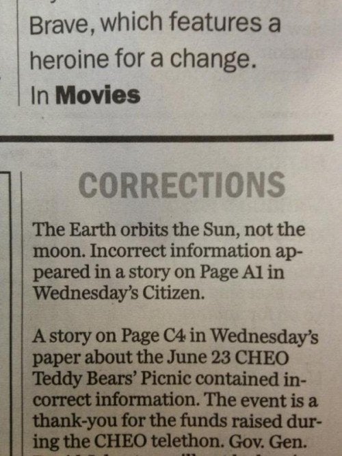 funny corrections