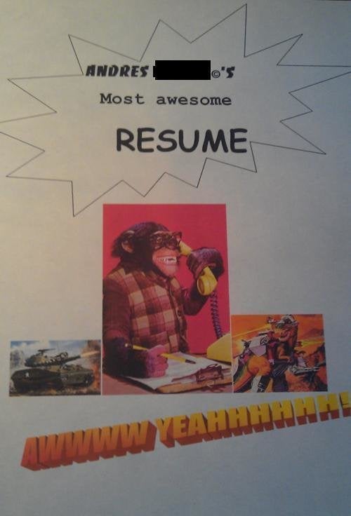 resume cover letter humor