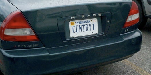 Cuntry Vanity Plate