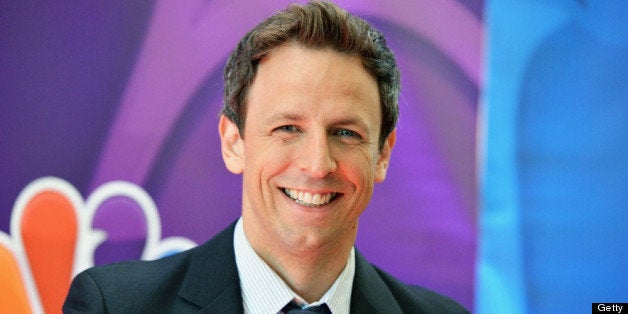 NEW YORK, NY - MAY 13: Actor Seth Meyers attends 2013 NBC Upfront Presentation Red Carpet Event at Radio City Music Hall on M
