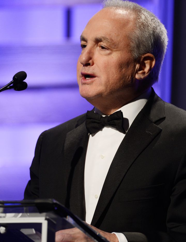 BEVERLY HILLS, CA - FEBRUARY 19: Honoree Lorne Michaels onstage during the 15th Annual Costume Designers Guild Awards with presenting sponsor Lacoste at The Beverly Hilton Hotel on February 19, 2013 in Beverly Hills, California. (Photo by Frazer Harrison/Getty Images for CDG)