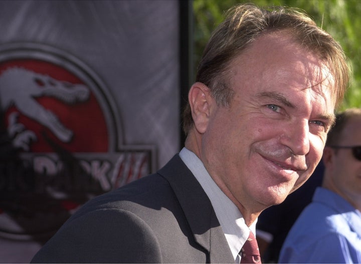 391892 14: Actor Sam Neill attends the premiere of the Universal Pictures film Jurassic Park III July 16, 2001 at Universal Studios in Burbank, CA. (Photo by Vince Bucci/Getty Images)