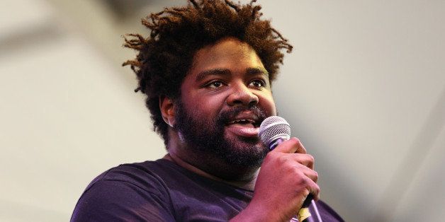 LOS ANGELES, CA - AUGUST 25: Comedian Ron Funches performs onstage at Samantha's Stage during day 2 of FYF Fest 2013 at Los Angeles State Historic Park on August 25, 2013 in Los Angeles, California. (Photo by Imeh Akpanudosen/Getty Images for FYF)