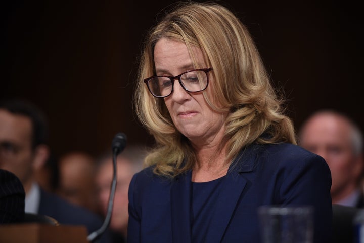 Christine Blasey Ford during her testimony before the Senate Judiciary Committee on Thursday.