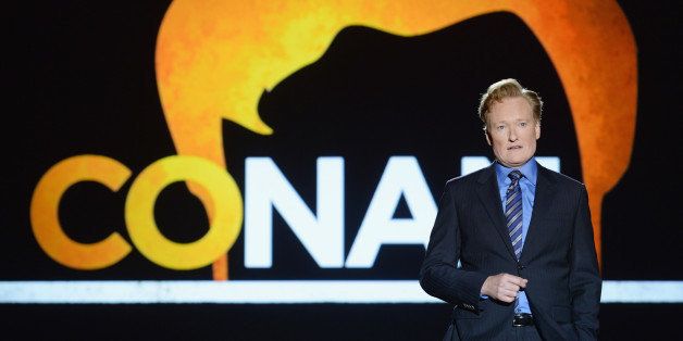 NEW YORK, NY - MAY 14: Conan O'Brien speaks onstage at the TBS / TNT Upfront 2014 at The Theater at Madison Square Garden on May 14, 2014 in New York City. 24674_002_1238.JPG (Photo by Dimitrios Kambouris/Getty Images for Turner)