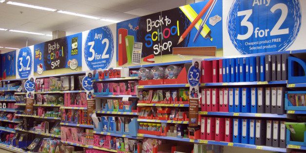 back to school shop, 3x2 promotion in Tesco Extra store