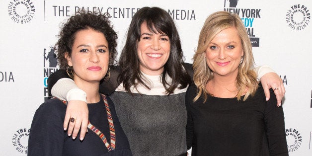 NEW YORK, NY - NOVEMBER 09: (L-R) Ilana Glazer, Abbi Jacobson, and Amy Poehler attend the 'Id Isn't Always Pretty: An Evening With Broad City' Panel Discussion at The Paley Center for Media on November 9, 2014 in New York City. (Photo by Mike Pont/FilmMagic)