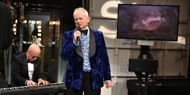 SATURDAY NIGHT LIVE 40TH ANNIVERSARY SPECIAL -- Pictured: (l-r) Paul Shaffer, Bill Murray during the Marty and Beyonce skit on February 15, 2015 -- (Photo by: Theo Wargo/NBC/NBCU Photo Bank via Getty Images)