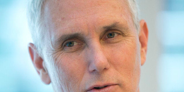 Michael 'Mike' Pence, governor of Indiana, speaks during an interview in New York, U.S., on Thursday, May 16, 2013. The large