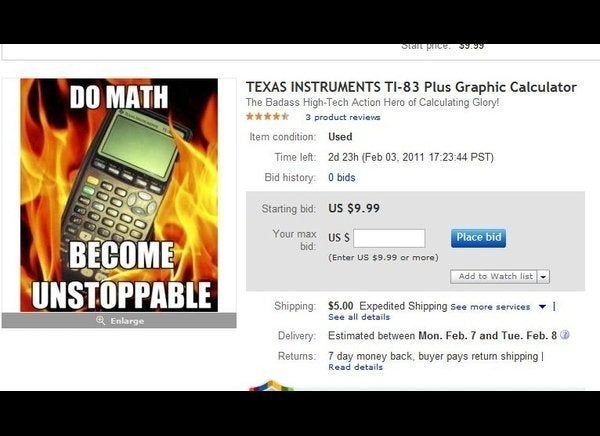 Never before has a graphic calculator been quite so hyped. And the good news is that you can still <a href="http://cgi.ebay.c