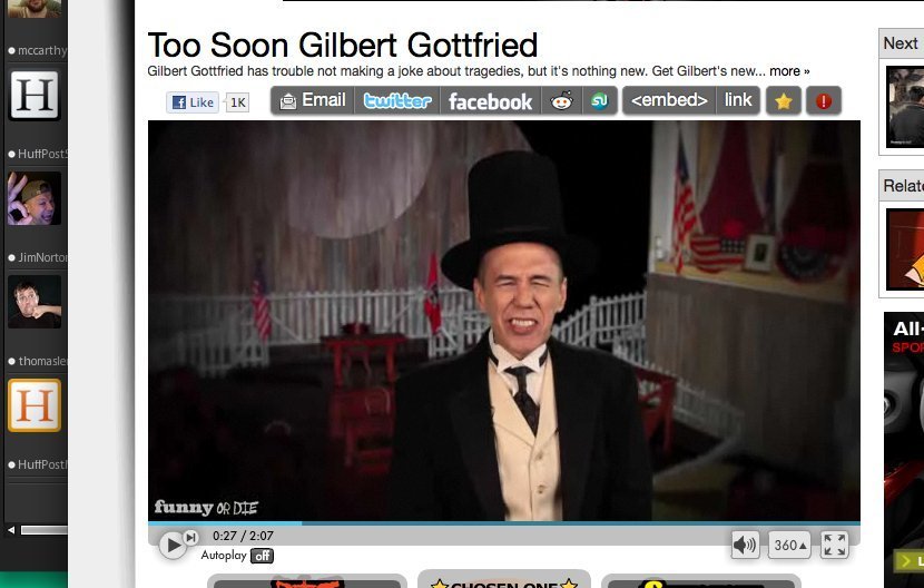 Too Soon Gilbert Gottfried: Fired Comedian Tells History's Forgotten ...