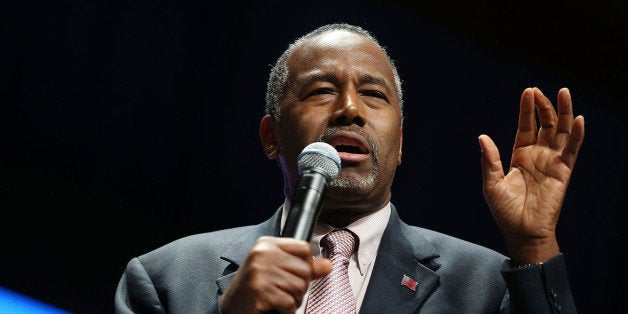 ORLANDO, FL - NOVEMBER 13: Republican presidential candidate Ben Carson speaks during the Sunshine Summit conference being held at the Rosen Shingle Creek on November 13, 2015 in Orlando, Florida. The summit brought Republican presidential candidates in front of the Republican voters. (Photo by Joe Raedle/Getty Images)