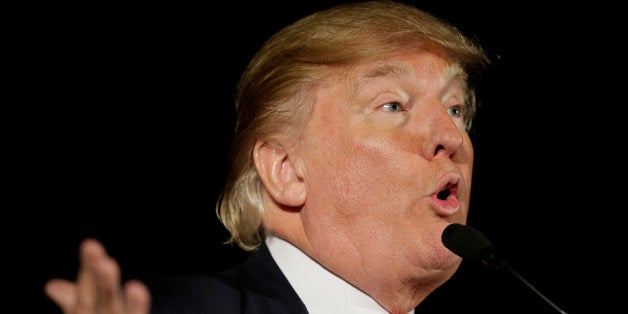 Republican presidential candidate Donald Trump speaks during a campaign rally at the Veterans Memorial Building, Saturday, De