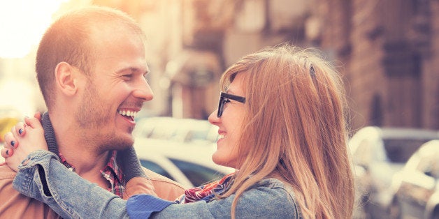 Couple enjoying outdoors in a urban surroundings.