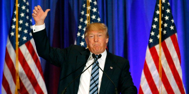 Republican presidential candidate Donald Trump addresses the media during a press conference on March 5, 2016 in West Palm Beach, Florida. Primary voters head to the polls on March 15th in Florida. / AFP / RHONA WISE (Photo credit should read RHONA WISE/AFP/Getty Images)