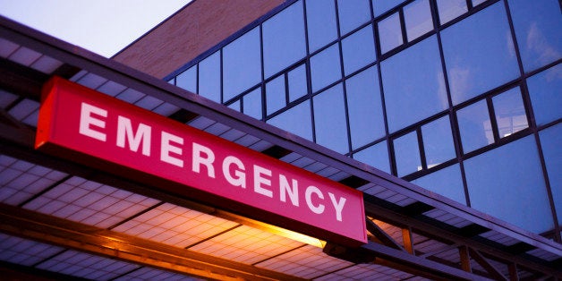 An emergency department sign.