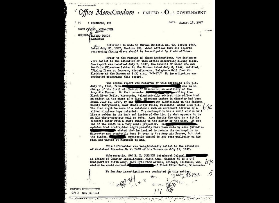 Number 11: J. Edgar Hoover's FBI Took UFOs Seriously