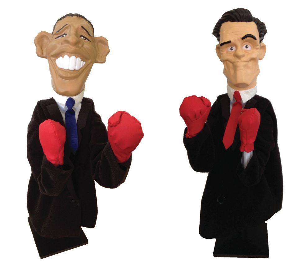 Romney And Obama Punching Puppets