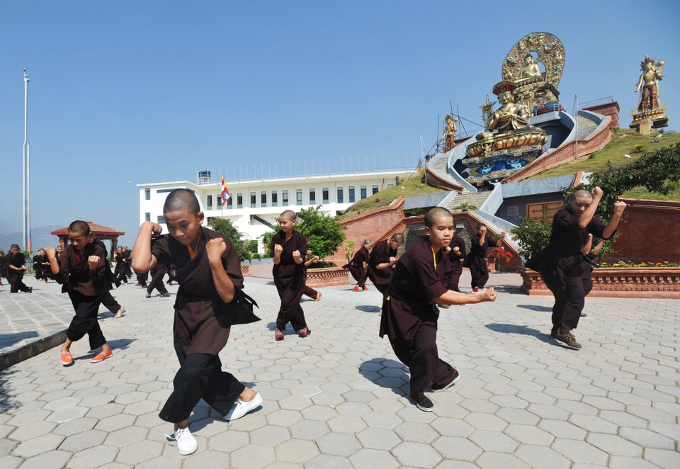 Buddhist Nuns Practice Kung-Fu