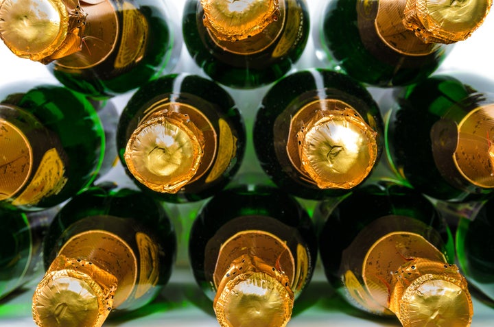 many bottles of champagne....