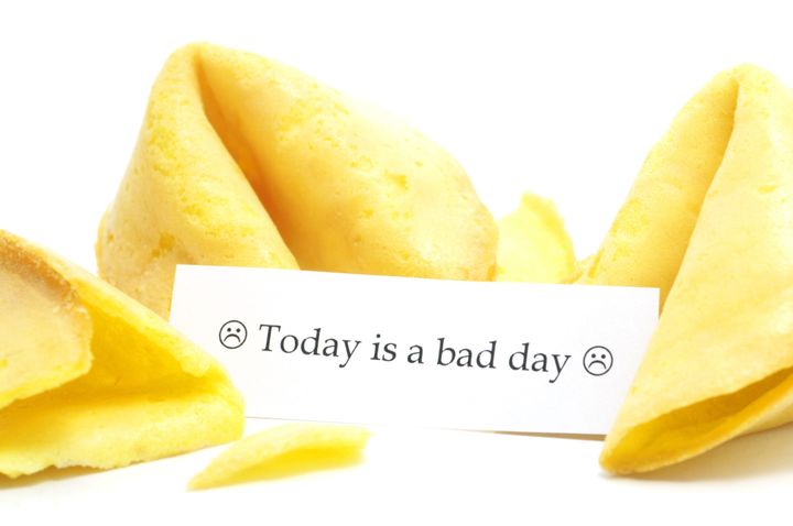 open fortune cookie isolated on ...