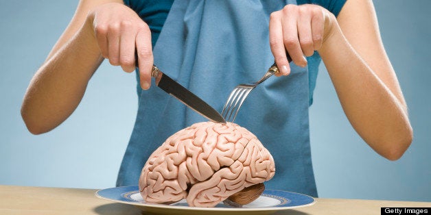 woman eating brain food