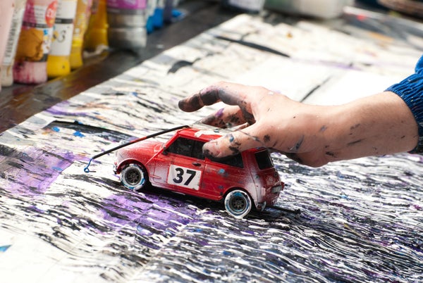 Ian Cook Uses Remote Controlled Cars For His Paintings